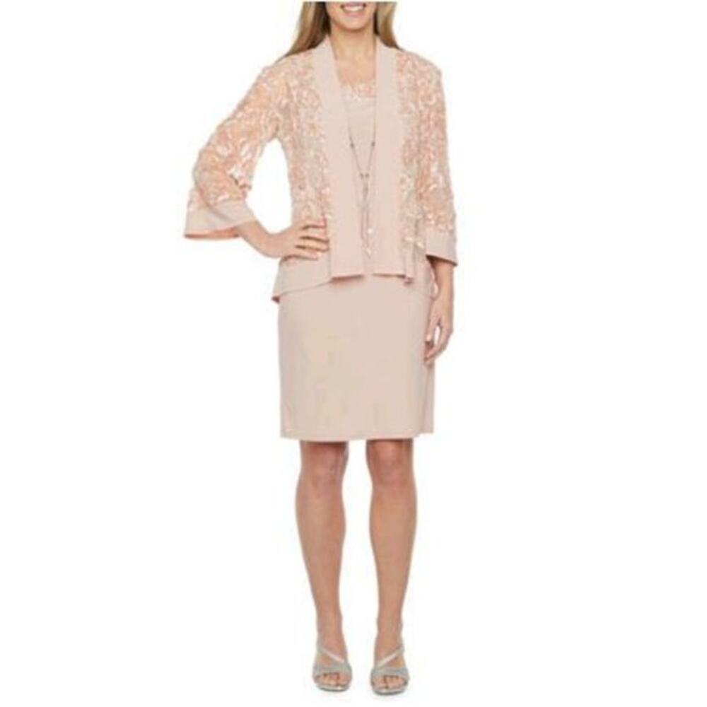 R&M Richards Women's Solid Dress 2Pc SET | 6P